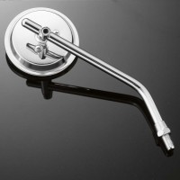 Motocyklové zrcátko Highway Hawk ADJUSTABLE ROUND, Levá i Pravá strana, nastavitelné, chrom (1ks)